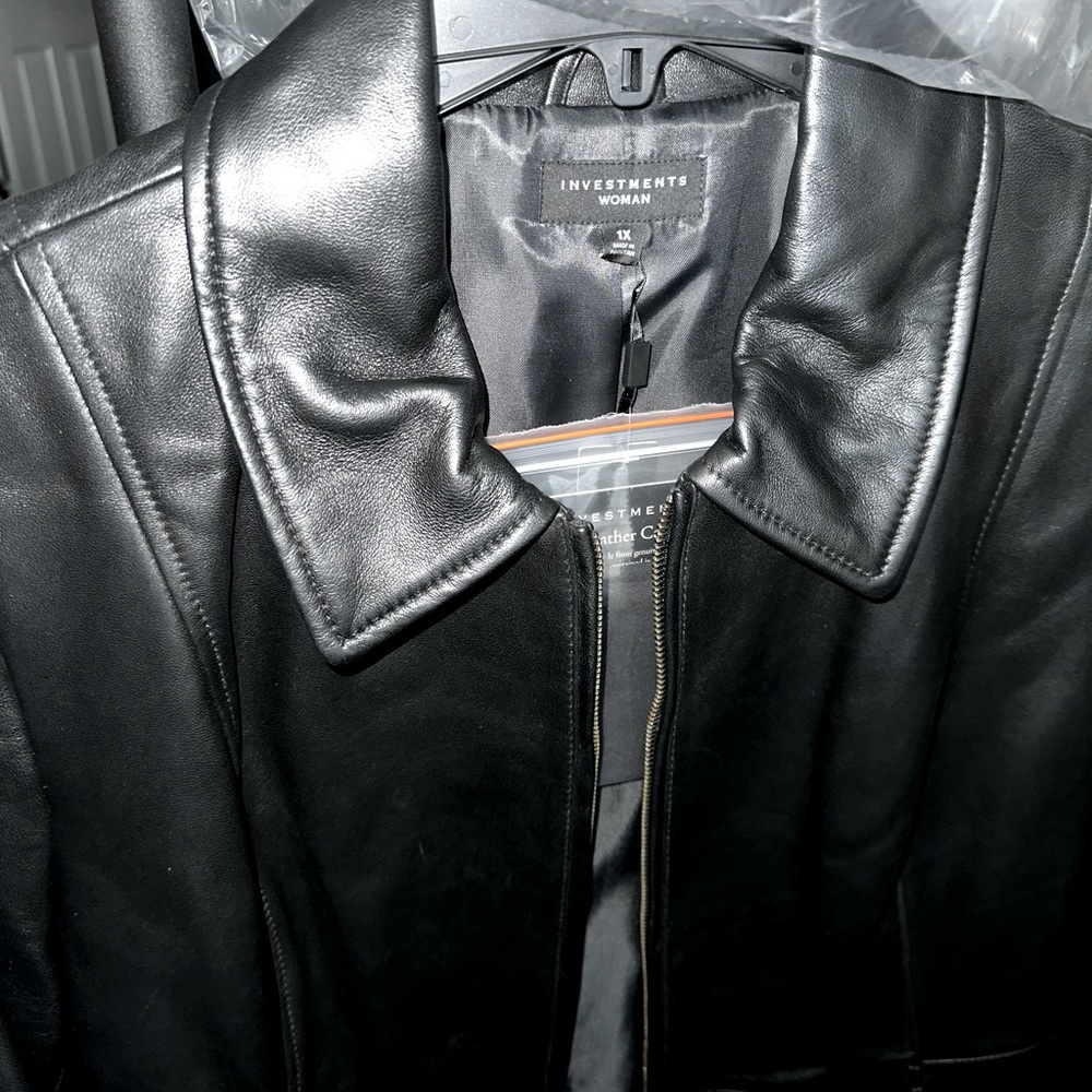 Investments, genuine, sheep skin, leather jacket